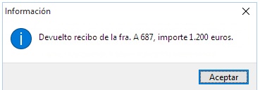 OfiPro emitirá un aviso con el texto que ha configurado en el campo Aviso cada vez que use dicha cuenta