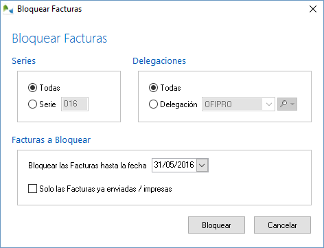Bloquee Facturas masivamente al cierre de un trimestre fiscal