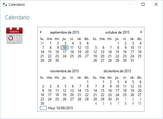 Vista el calendario por días y meses