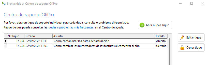 Centro de soporte de OfiPro Centro de soporte de OfiPro