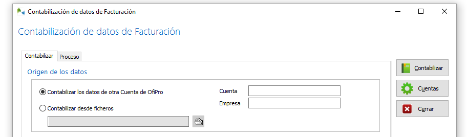 OfiPro le permite contabilizar los datos de la cuenta de su cliente