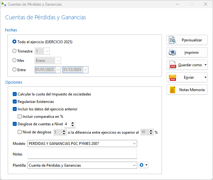 Cuenta pérdidas y ganancias