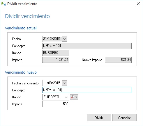 Introduzca los datos para crear un nuevo vencimiento Introduzca los datos para crear un nuevo vencimiento