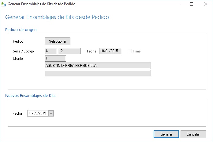 Generacion automatica de ensamblaje de kits desde pedido de cliente Generacion automatica de ensamblaje de kits desde pedido de cliente