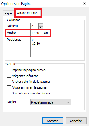 Modifique la anchura de la etiqueta