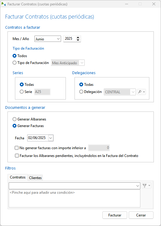 Facturar contratos en OfiPro Facturar contratos en OfiPro