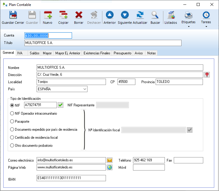 ficha de la cuenta contable de un cliente ficha de la cuenta contable de un cliente