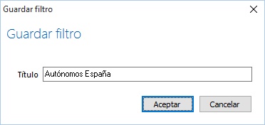 Introduzca el nombre del filtro