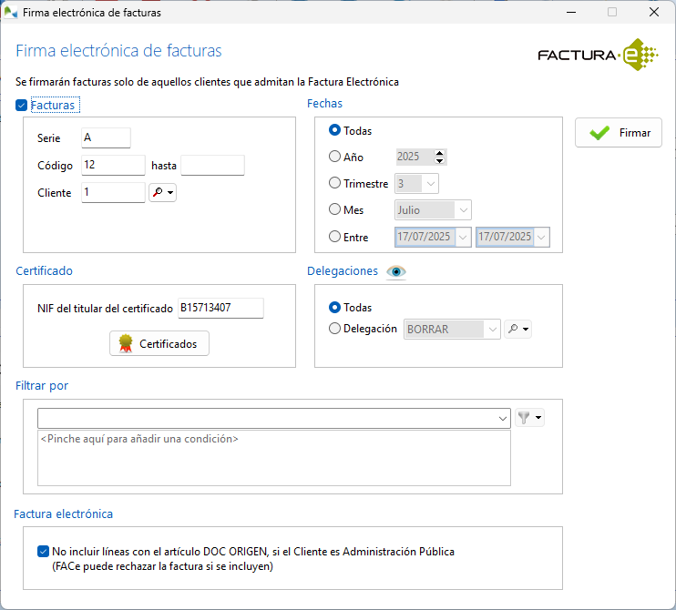 Firmar facturas electrónicas en OfiPro