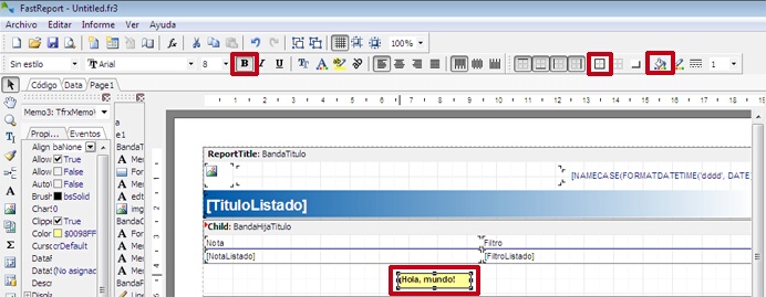 formateamos el objeto de texto