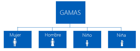 Ejemplo de clasificación de artículos en gamas
