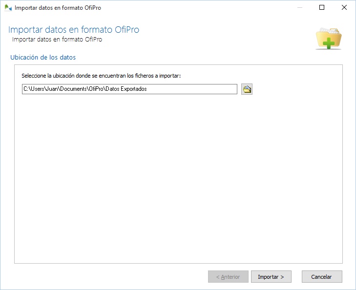 Importe datos provenientes de otra cuenta de OfiPro