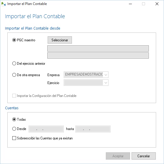 Importe rápidamente el plan contable desde otra empresa, otro ejercicio,... Importe rápidamente el plan contable desde otra empresa, otro ejercicio,...