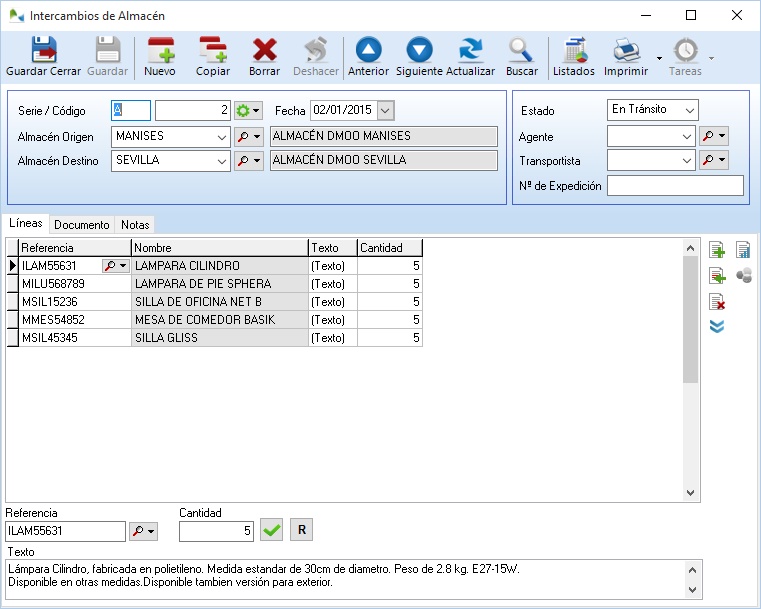 Intercambios entre almacenes en OfiPro Intercambios entre almacenes en OfiPro