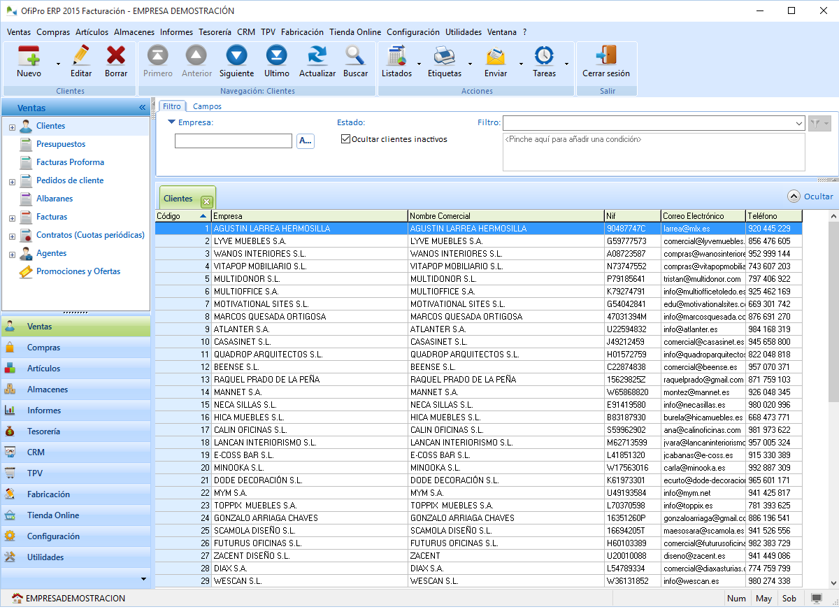 interfaz windows ofipro