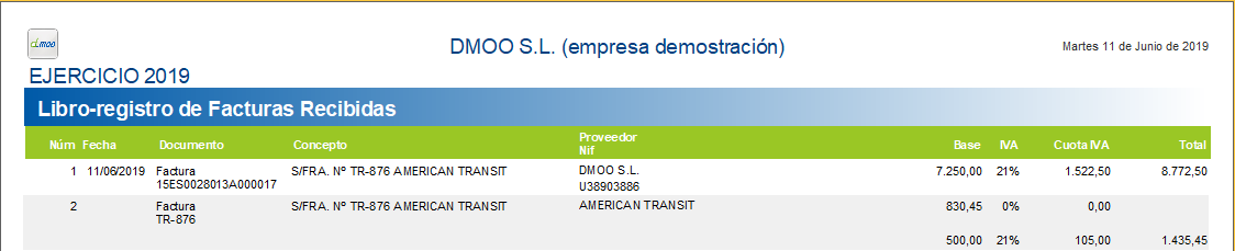 El libro registro de facturas desglosa el asiento de importación en dos facturas diferenciadas El libro registro de facturas desglosa el asiento de importación en dos facturas diferenciadas