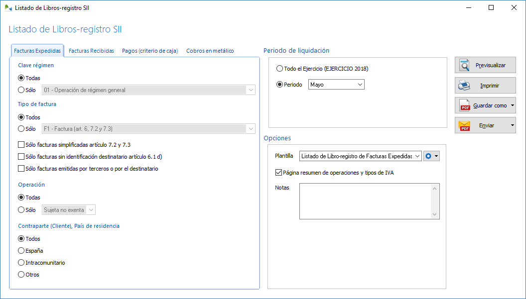 Listado de los Libros-registro del SII
