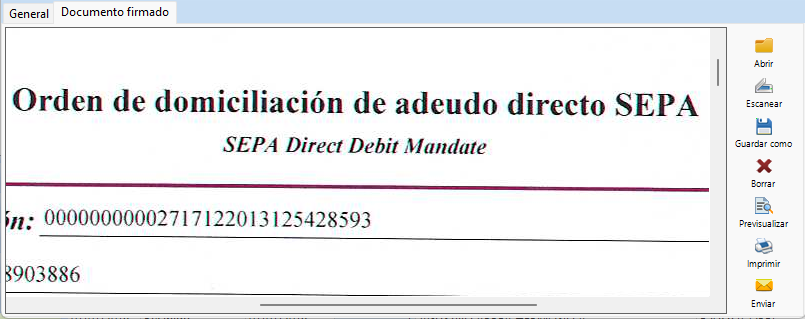 Almacene el documento firmado del mandato