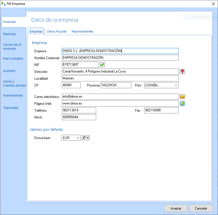 Configuración de la empresa en Ofipro Contabilidad Configuración de la empresa en Ofipro Contabilidad