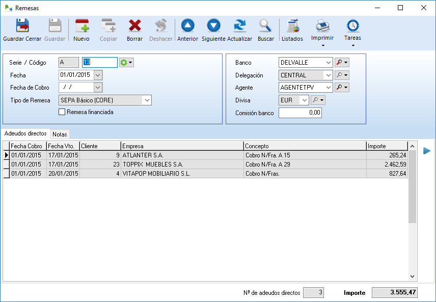 Ficha de una Remesa Ficha de una Remesa