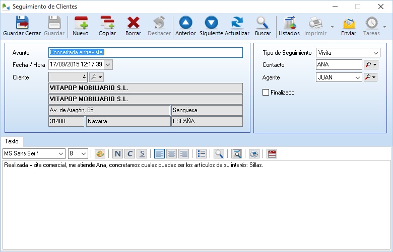 Ficha de Seguimiento de Clientes