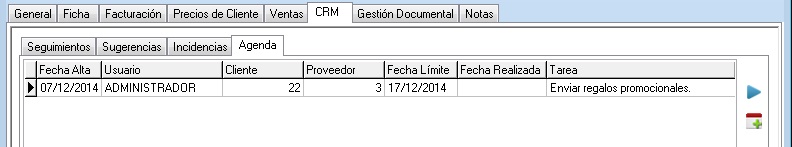 Acceso a las tareas del cliente desde su ficha