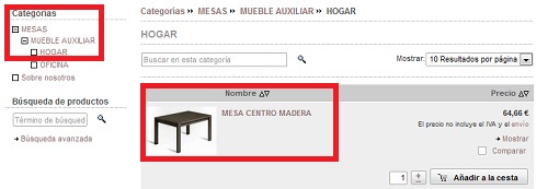 Traslade el orden de las categorias de los articulos a la web