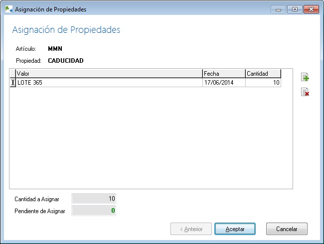 Asignación de propiedades completada