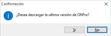 Ventana confirmacion actualización Ventana confirmacion actualización
