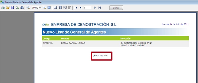 vista previa del nuevo listado general de agentes