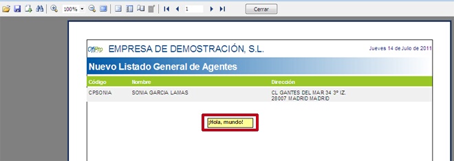 vista previa del nuevo listado general de agentes